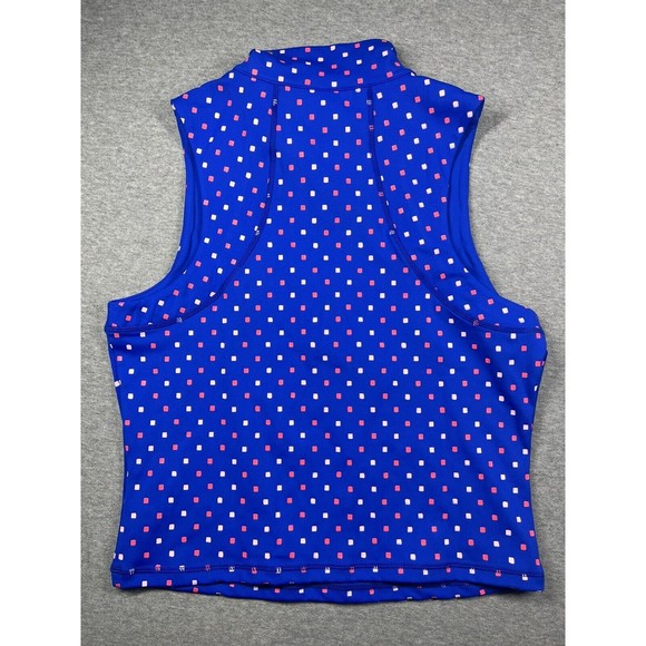 NWT Lilly Pulitzer LUXLETIC Callie Half-Zip Top Borealis Blue Squared NWT Large - Picture 5 of 8